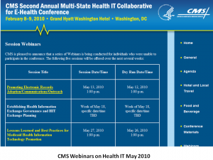 CMS Webinar Series